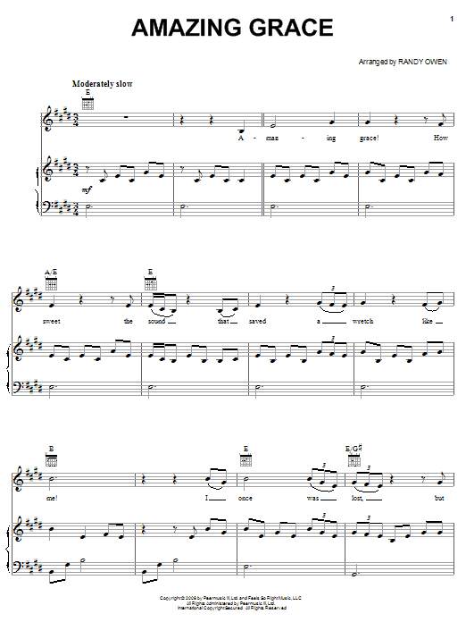 Alabama Amazing Grace Sheet Music