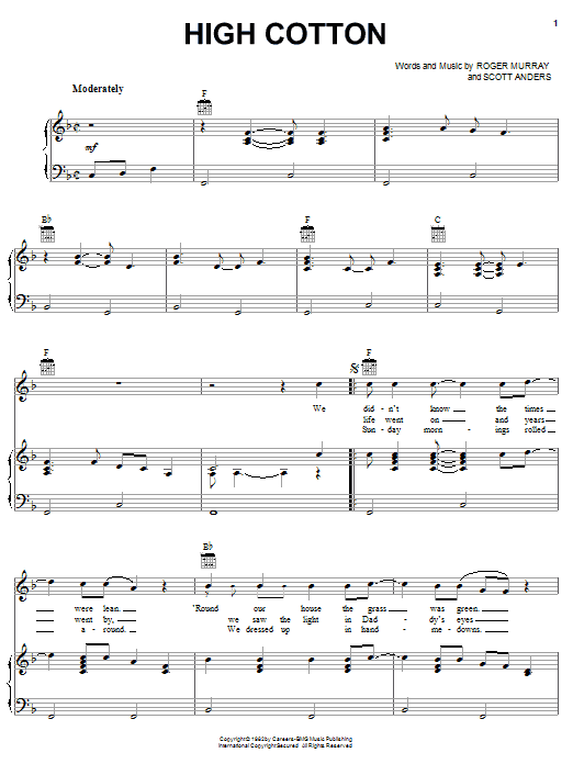 Alabama High Cotton Sheet Music