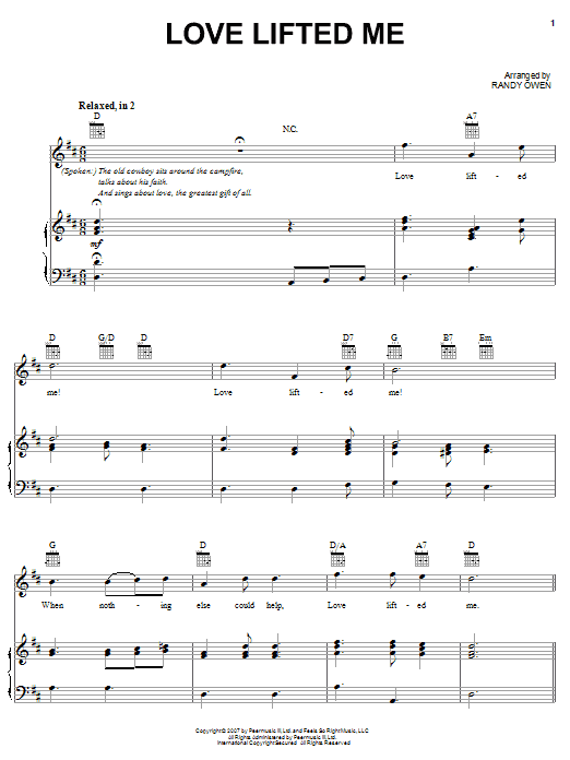 Alabama Love Lifted Me Sheet Music