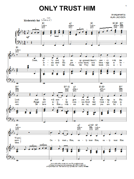 Alan Jackson Only Trust Him Sheet Music