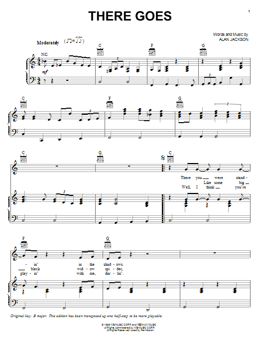 Alan Jackson There Goes Sheet Music