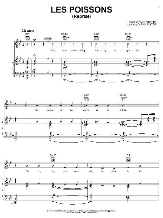 Alan Menken Les Poissons (Reprise) (from The Little Mermaid: A Broadway Musical) Sheet Music