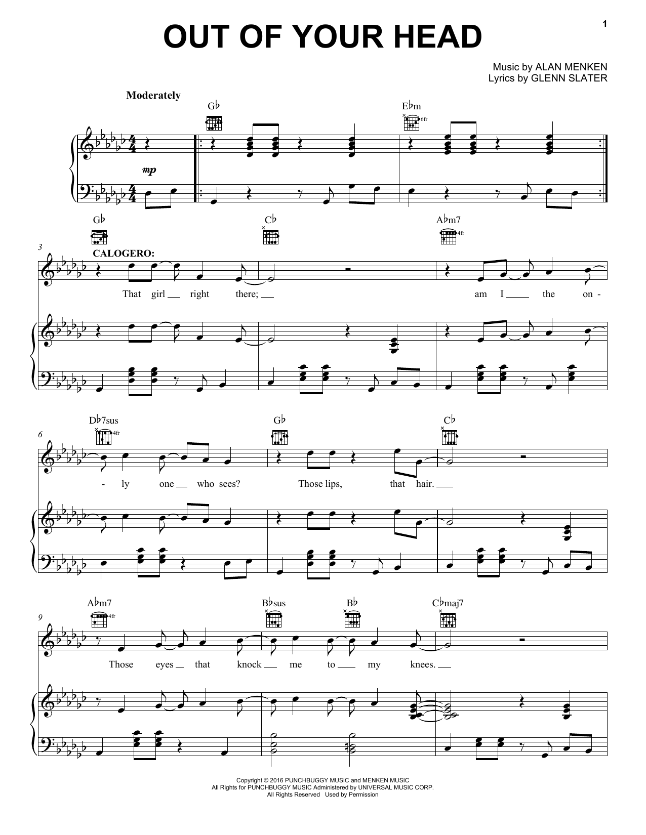 Alan Menken Out Of Your Head Sheet Music