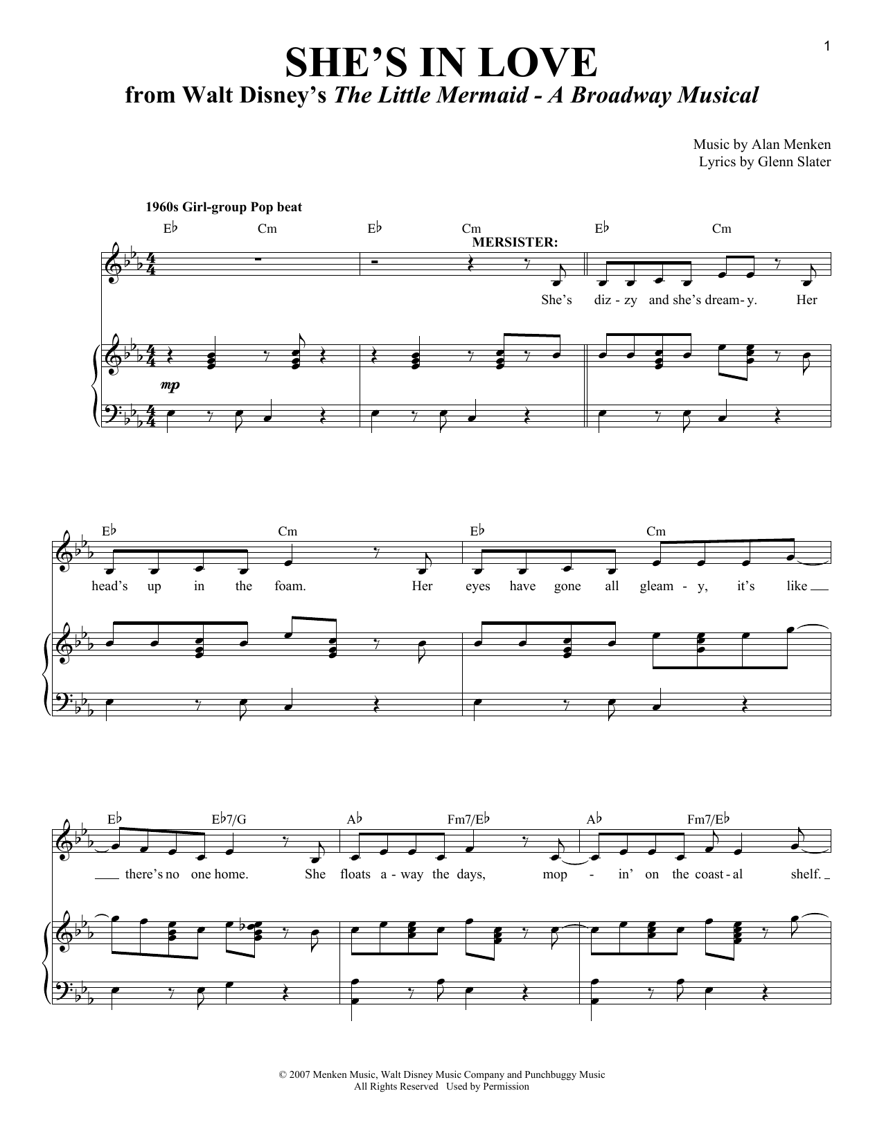 Alan Menken She's In Love Sheet Music