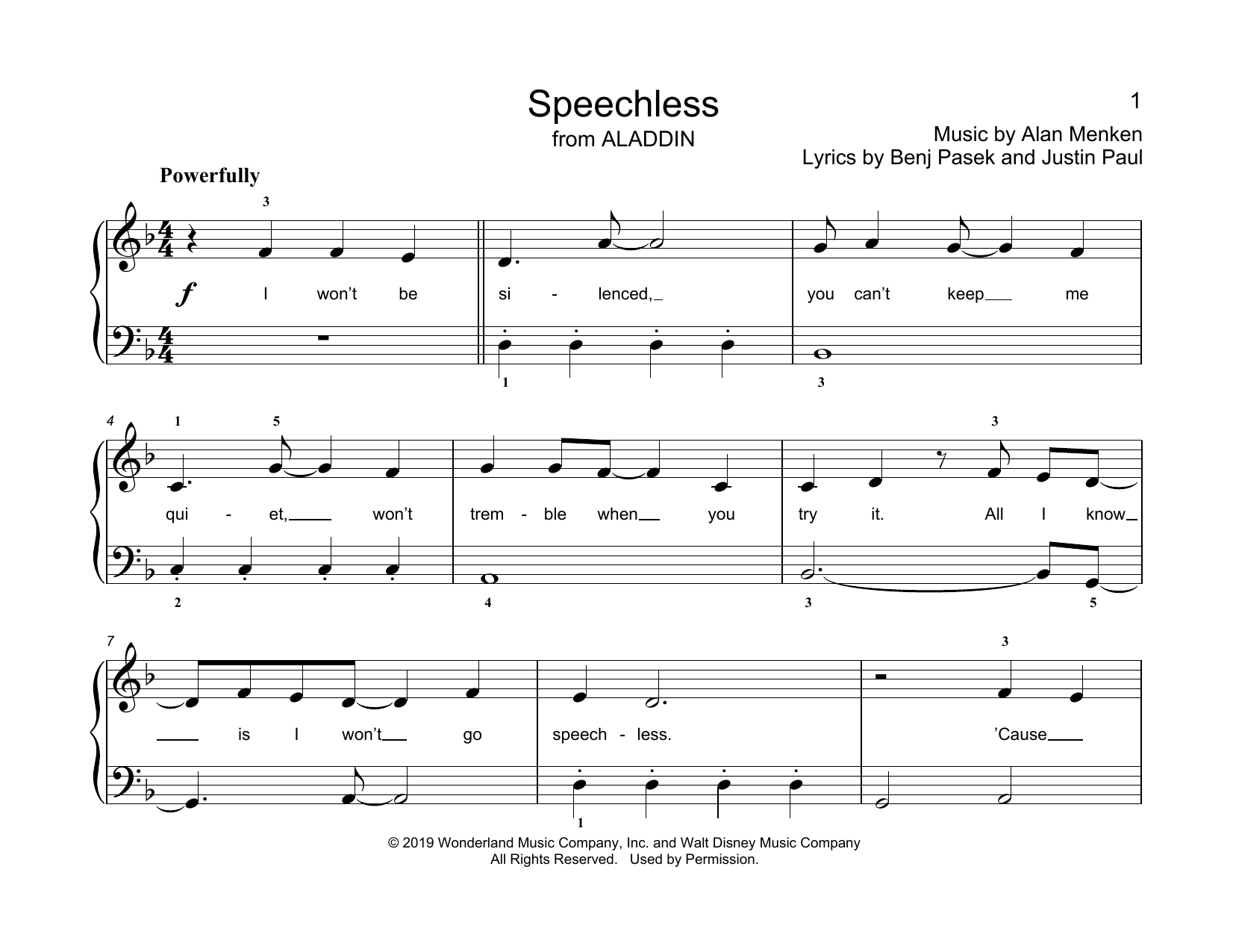 Alan Menken Speechless (from Aladdin) (arr. Christopher Hussey) Sheet Music