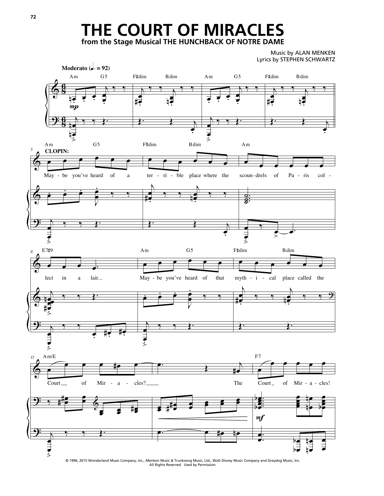 Alan Menken & Stephen Schwartz The Court Of Miracles (from The Hunchback Of Notre Dame: A New Musical) Sheet Music