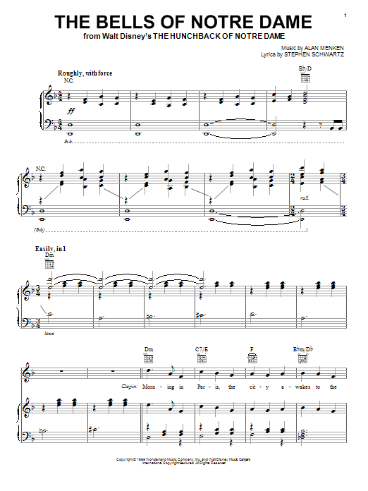 Alan Menken The Bells Of Notre Dame Sheet Music