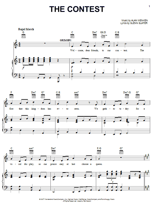 Alan Menken The Contest (from The Little Mermaid: A Broadway Musical) Sheet Music
