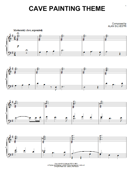 Alan Silvestri Cave Painting Theme (from The Croods) Sheet Music