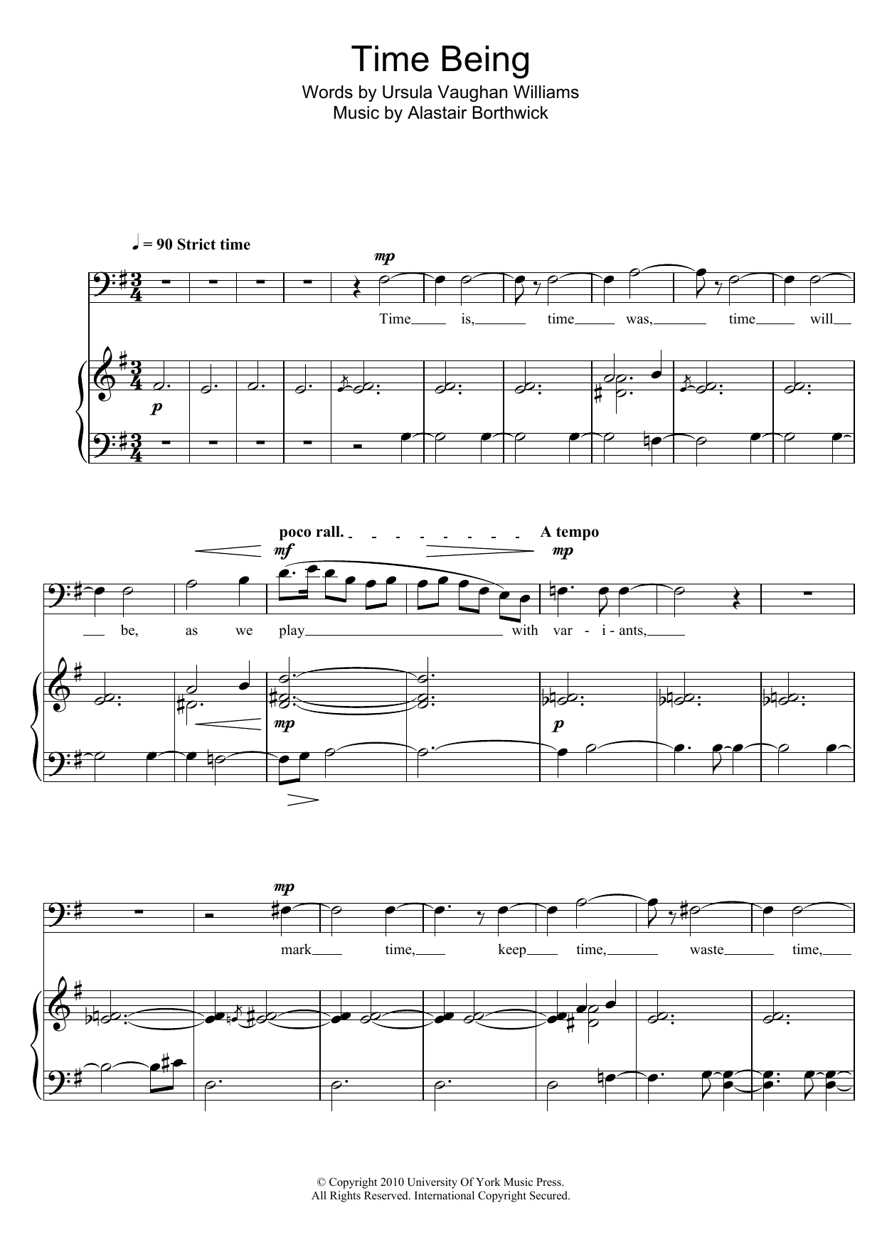Alastair Borthwick Time Being Sheet Music