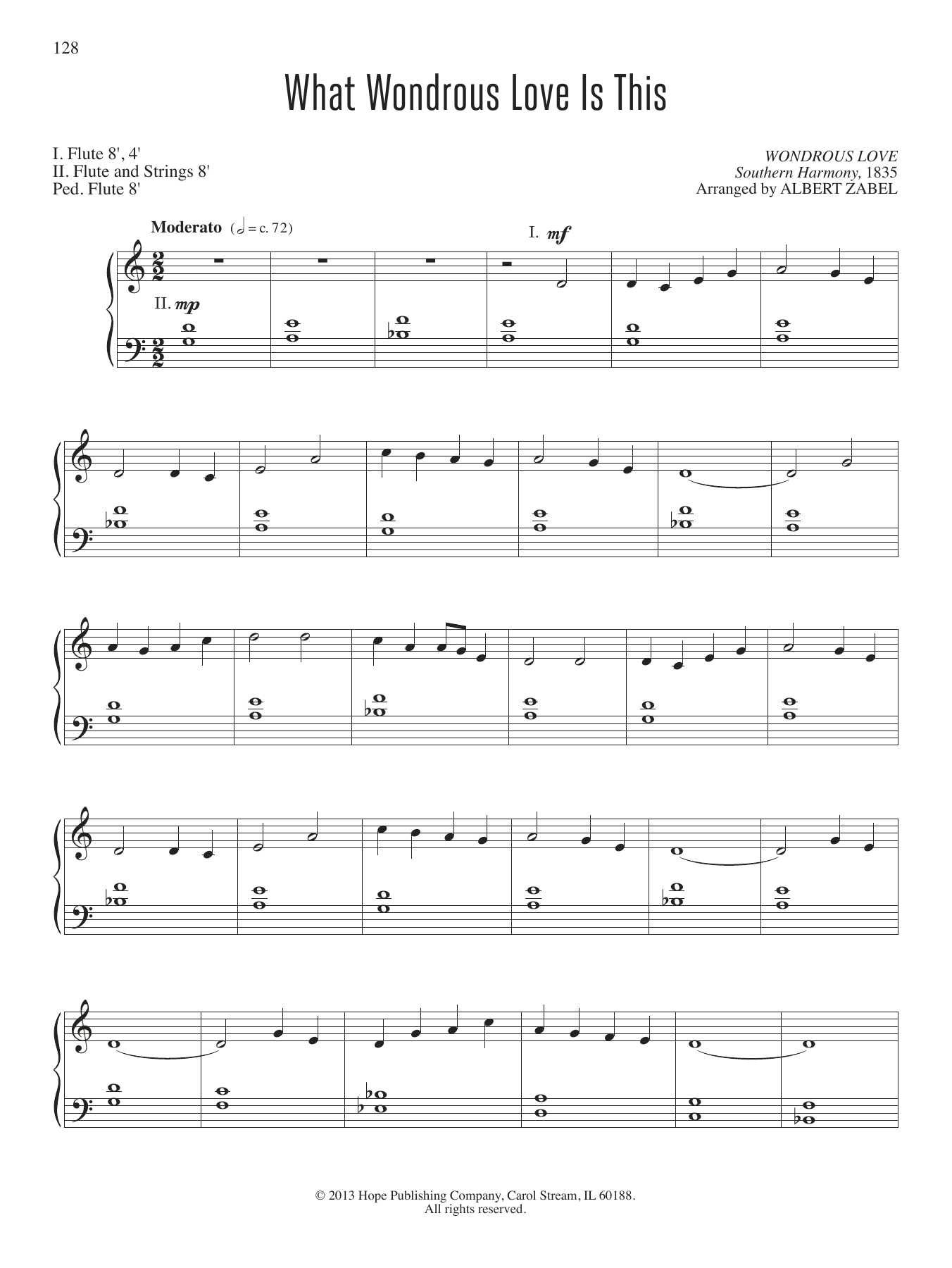 Albert Zabel What Wondrous Love Is This Sheet Music