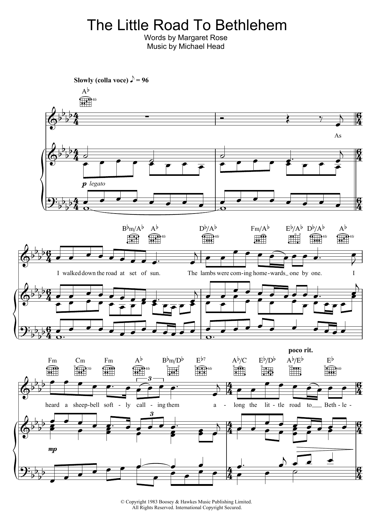 Aled Jones The Little Road To Bethlehem Sheet Music