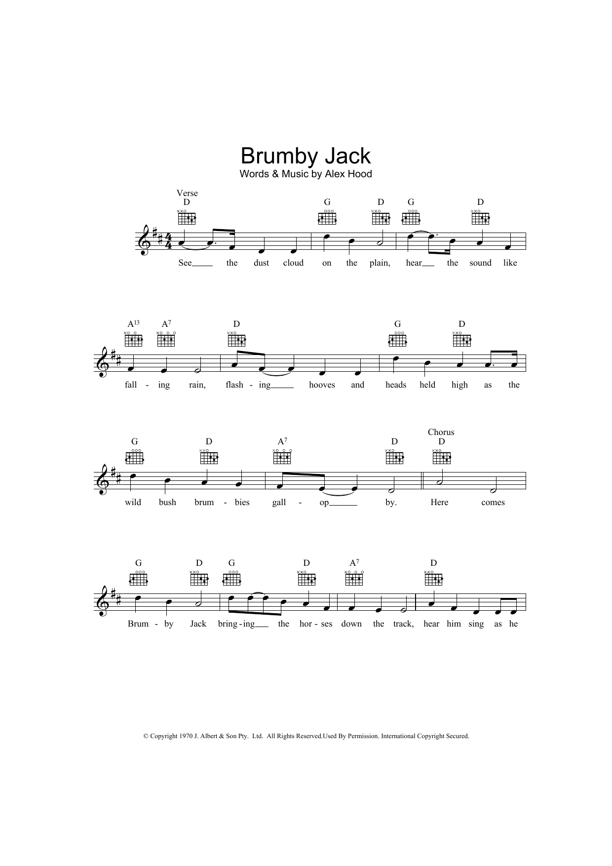 Alex Hood Brumby Jack Sheet Music