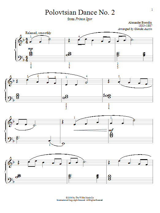 Alexander Borodin Polovtsian Dance No. 2 Sheet Music
