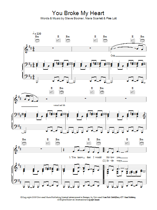 Alexandra Burke You Broke My Heart Sheet Music
