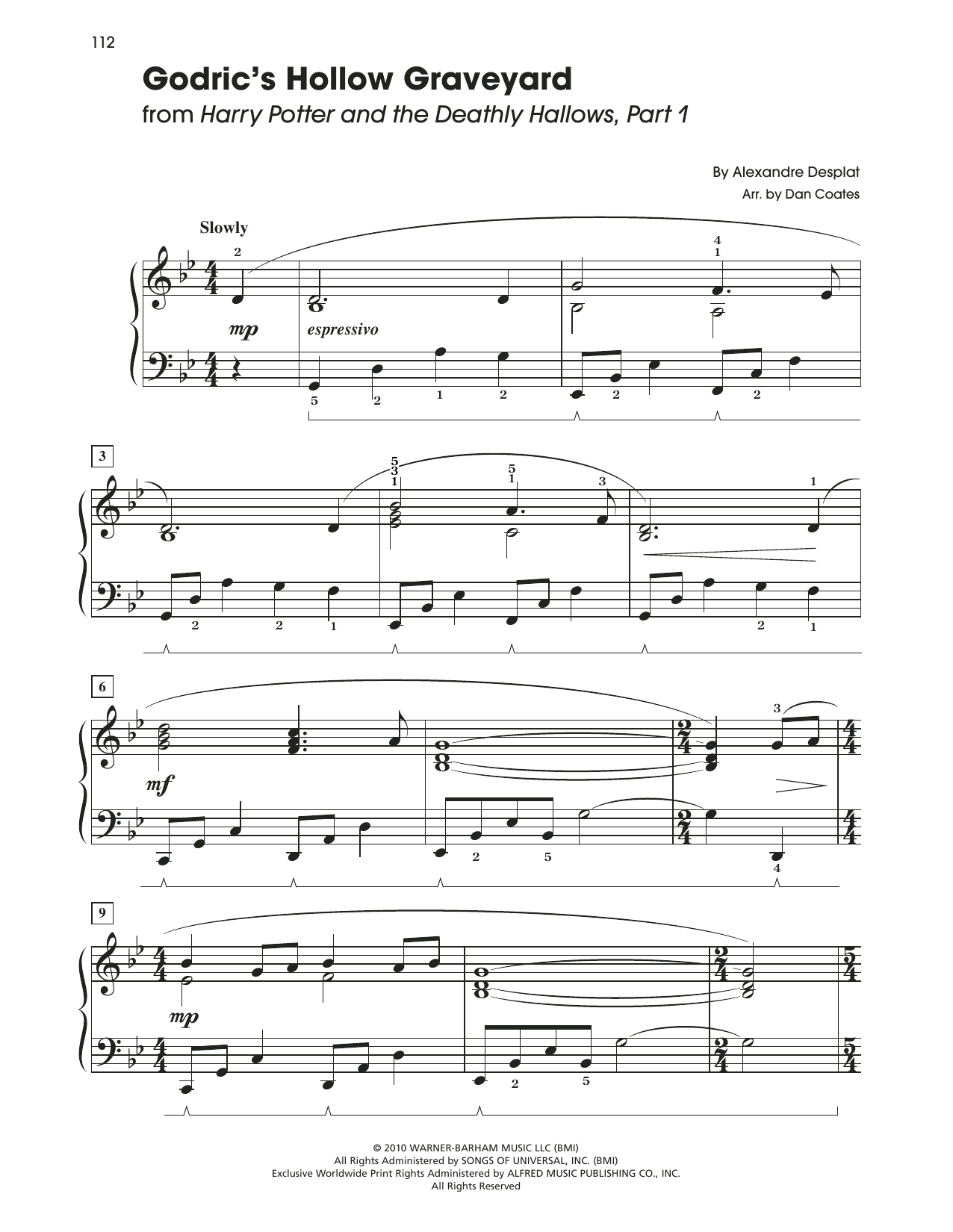 Alexandre Desplat Godric's Hollow Graveyard (from Harry Potter And The Deathly Gallows, Pt. 1) (ar Sheet Music