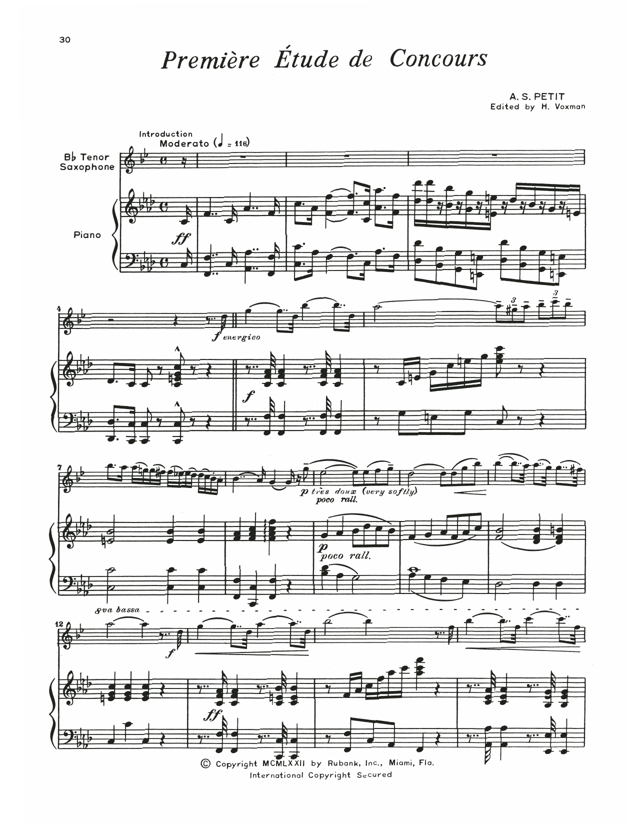 Alexandre Petit Premiere Etude De Concours Sheet Music
