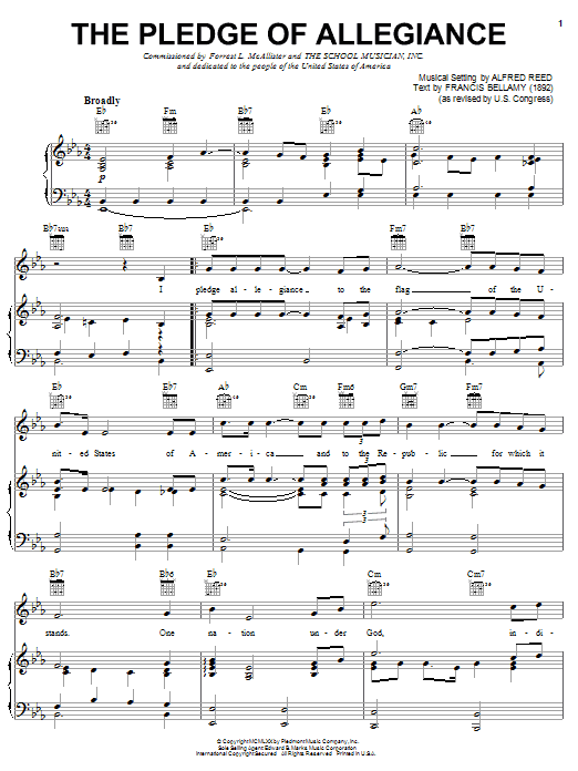 Alfred Reed Pledge Of Allegiance, The (Reed A) Sheet Music
