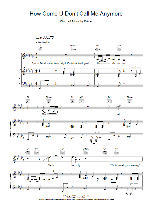 Alicia Keys How Come U Don't Call Me Anymore Sheet Music
