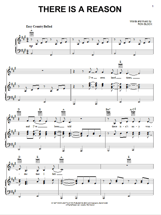 Alison Krauss There Is A Reason Sheet Music