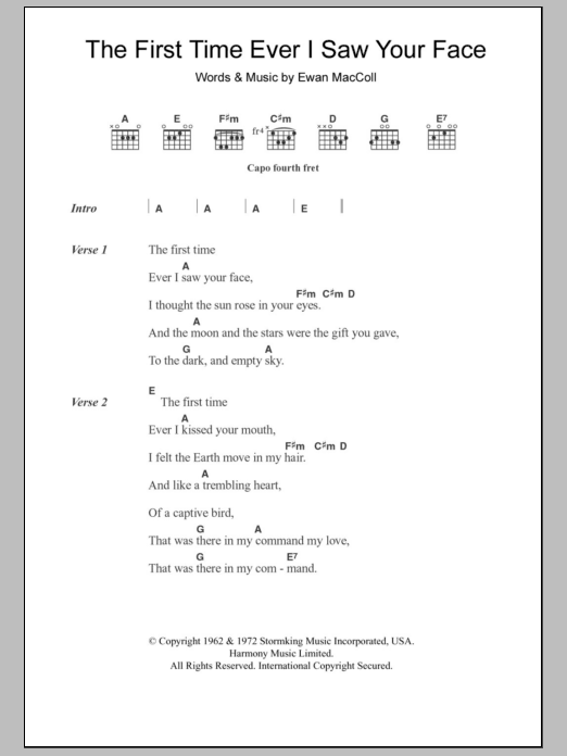 Alison Moyet The First Time Ever I Saw Your Face Sheet Music