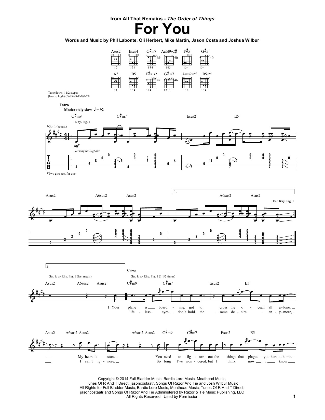 All That Remains For You Sheet Music
