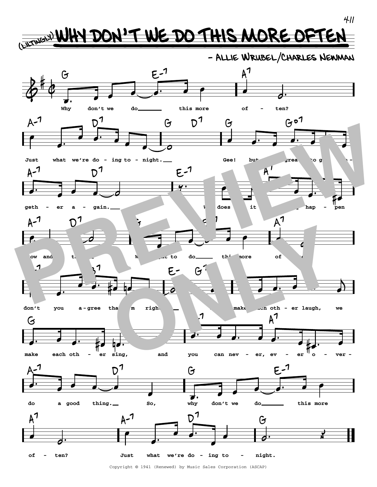 Allie Wrubel Why Don't We Do This More Often (Low Voice) Sheet Music