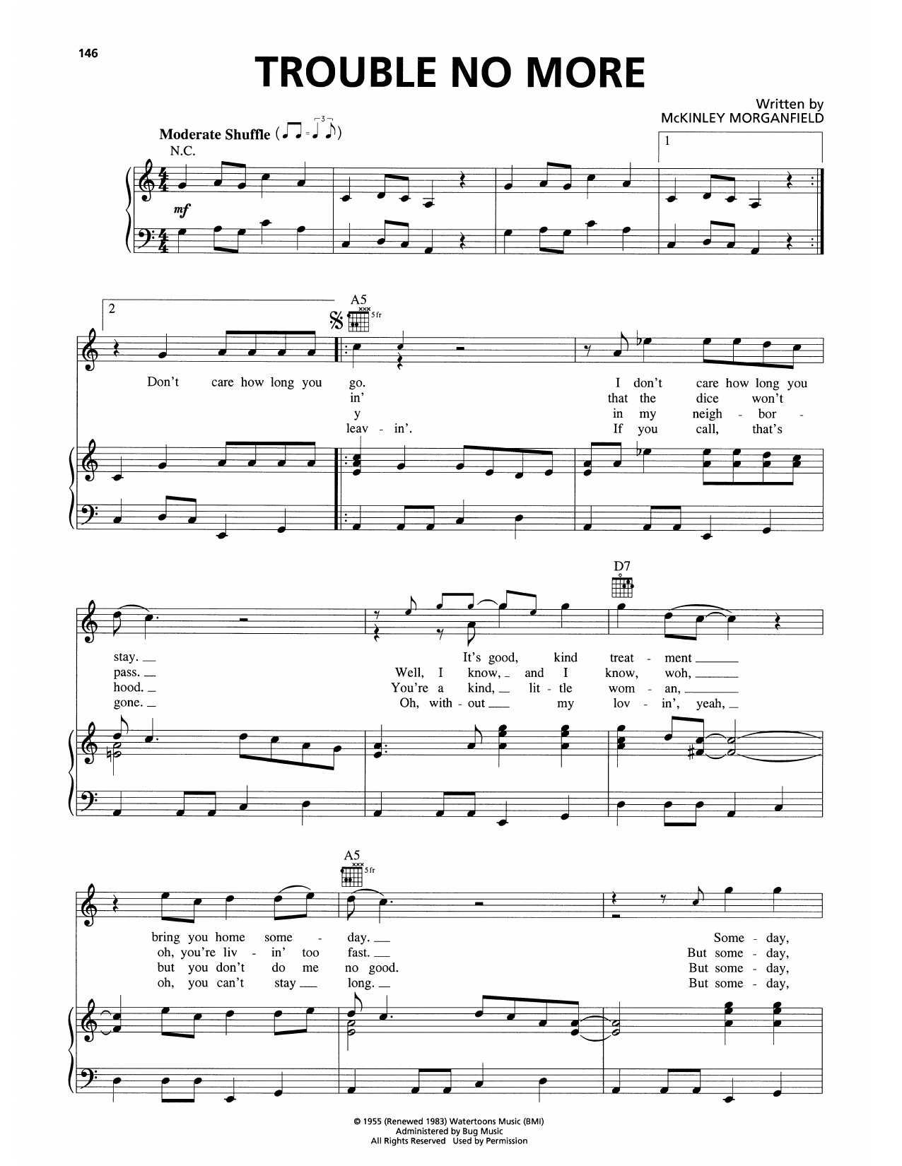 Allman Brothers Trouble No More (Someday Baby) Sheet Music