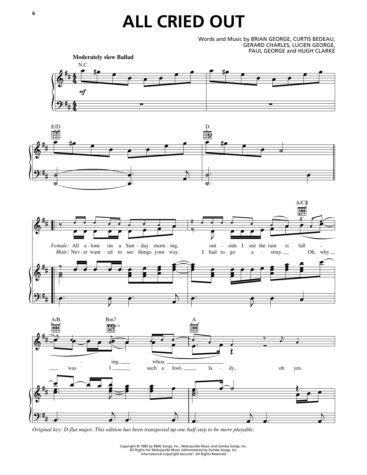 Allure All Cried Out (feat. 112) Sheet Music
