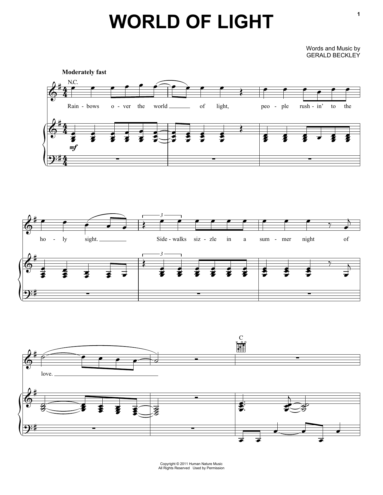 America World Of Light Sheet Music