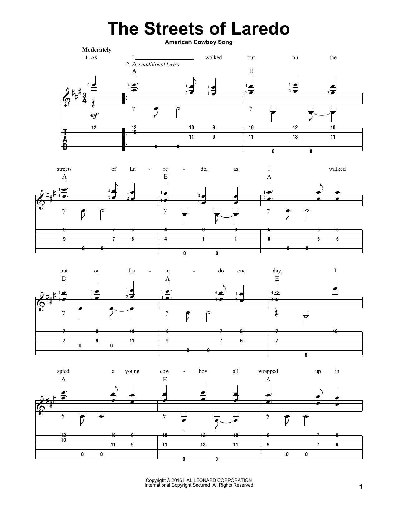 American Cowboy Song The Streets Of Laredo (arr. Mark Phillips) Sheet Music