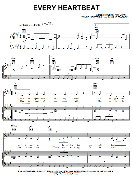Amy Grant Every Heartbeat Sheet Music