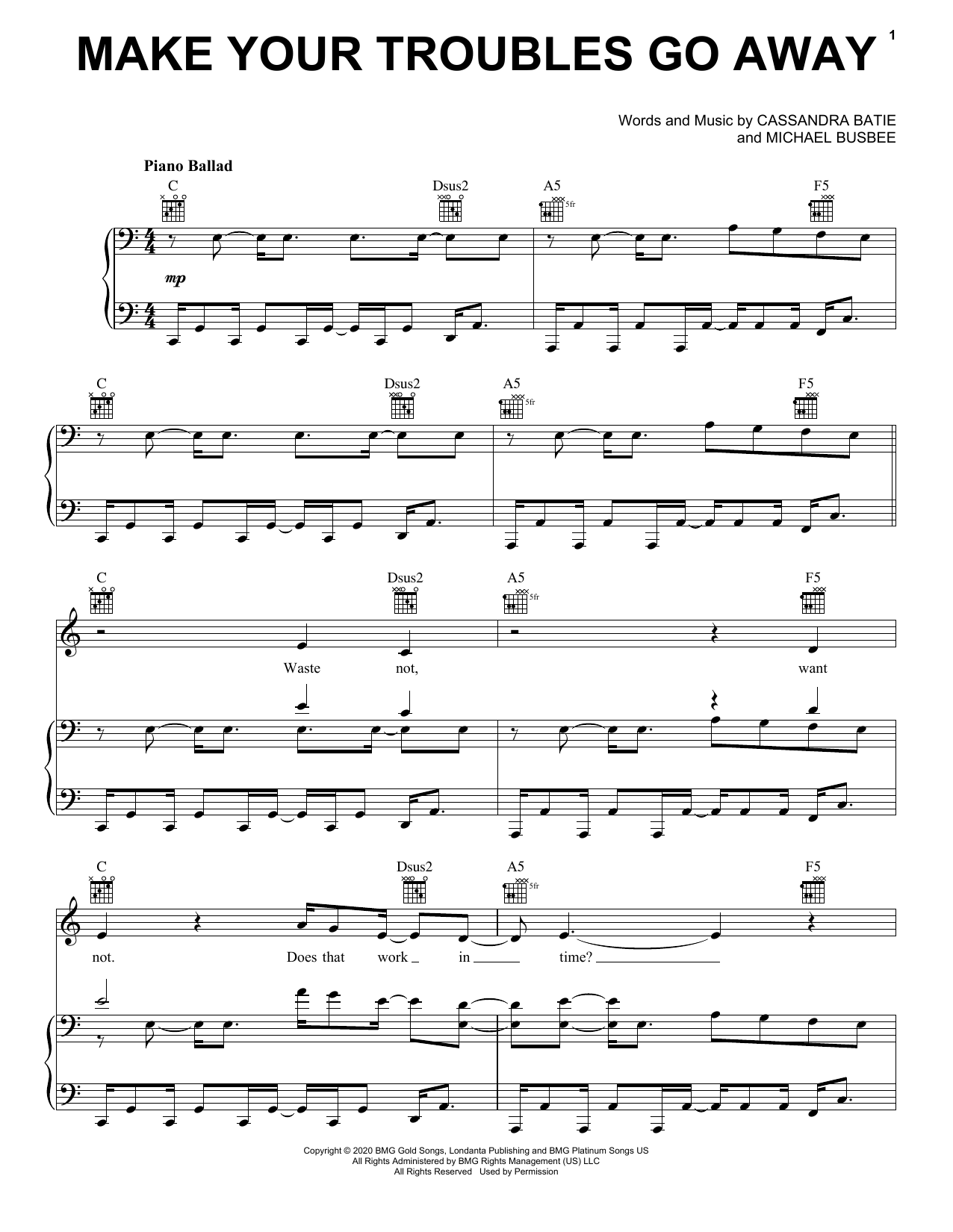 Andra Day Make Your Troubles Go Away Sheet Music