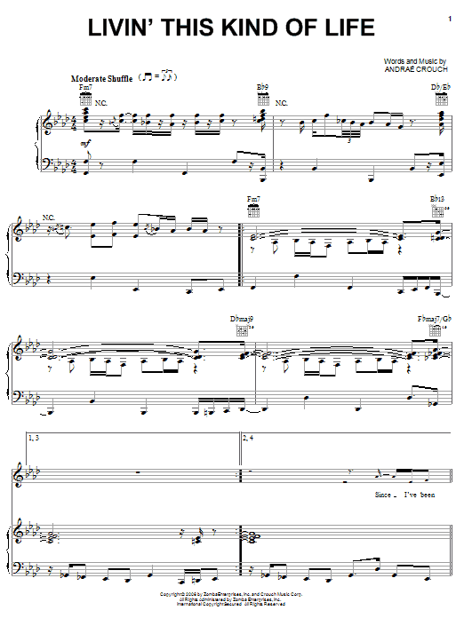 Andrae Crouch Livin' This Kind Of Life Sheet Music