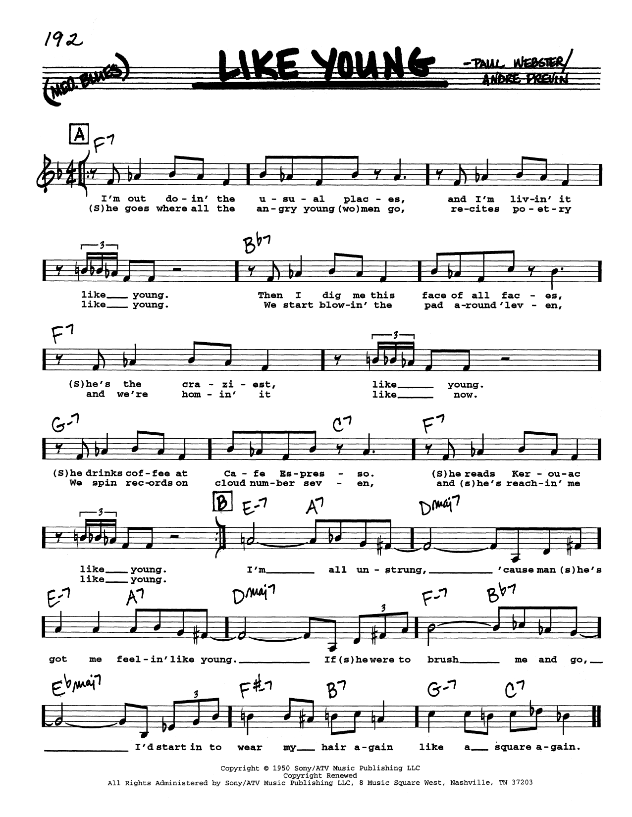 Andre Previn Like Young (Low Voice) Sheet Music