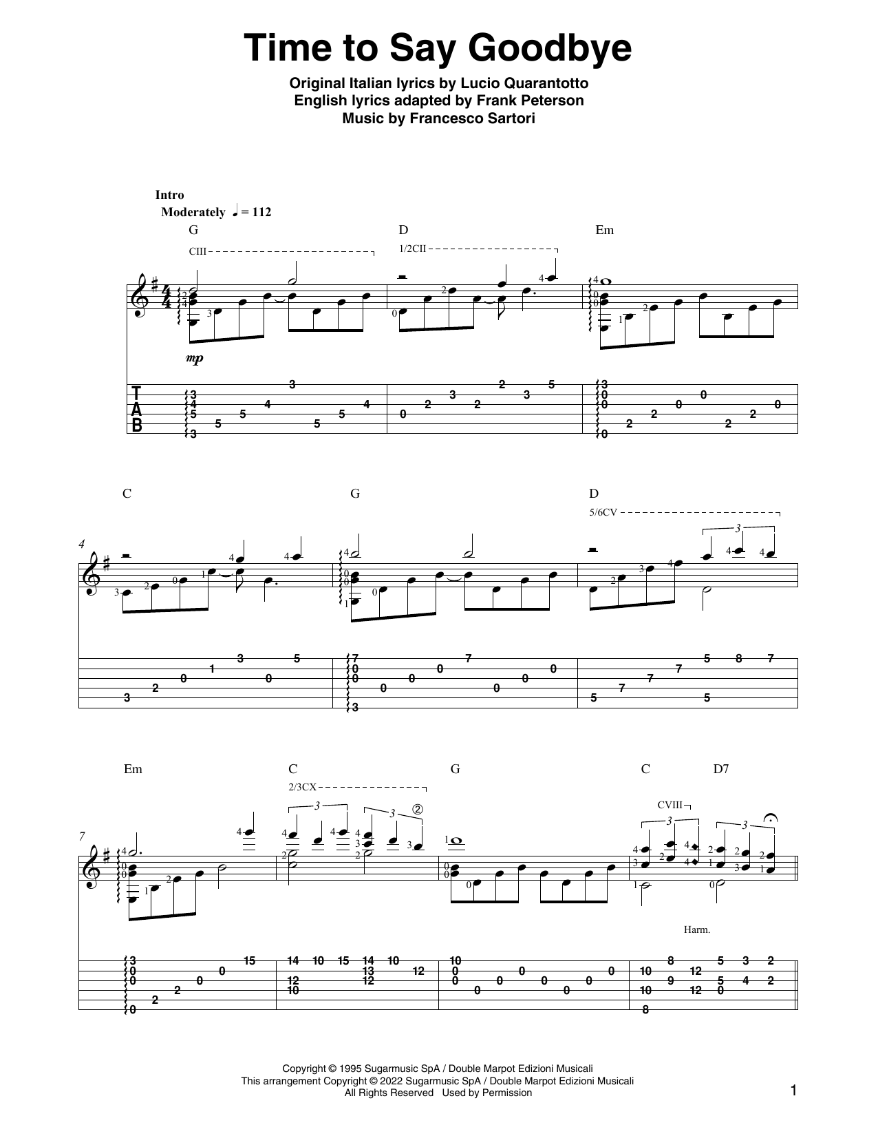 Andrea Bocelli & Sarah Brightman Time To Say Goodbye (arr. Ben Pila) Sheet Music