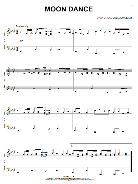 Andreas Vollenweider Moon Dance Sheet Music
