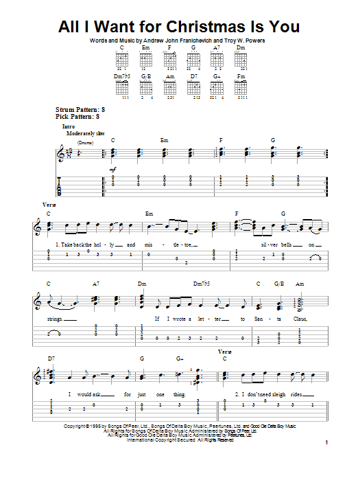 Andrew John Franichevich All I Want For Christmas Is You Sheet Music