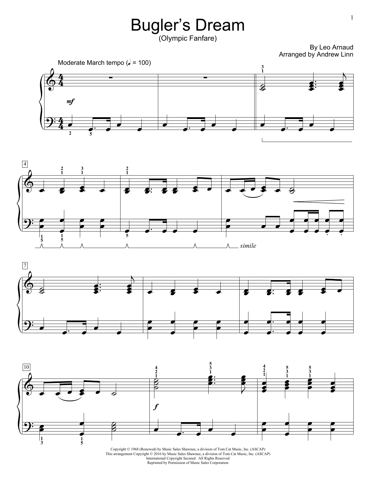 Andrew Linn Bugler's Dream (Olympic Fanfare) Sheet Music