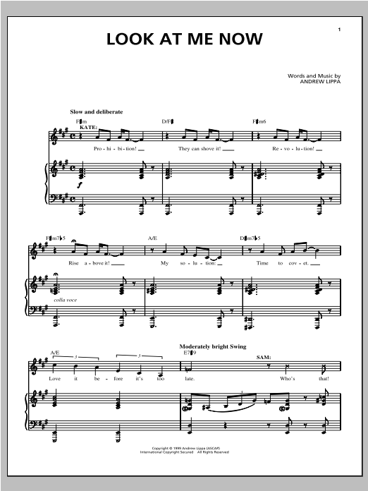 Andrew Lippa Look At Me Now Sheet Music