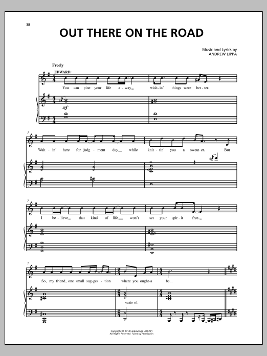 Andrew Lippa Out There On The Road Sheet Music