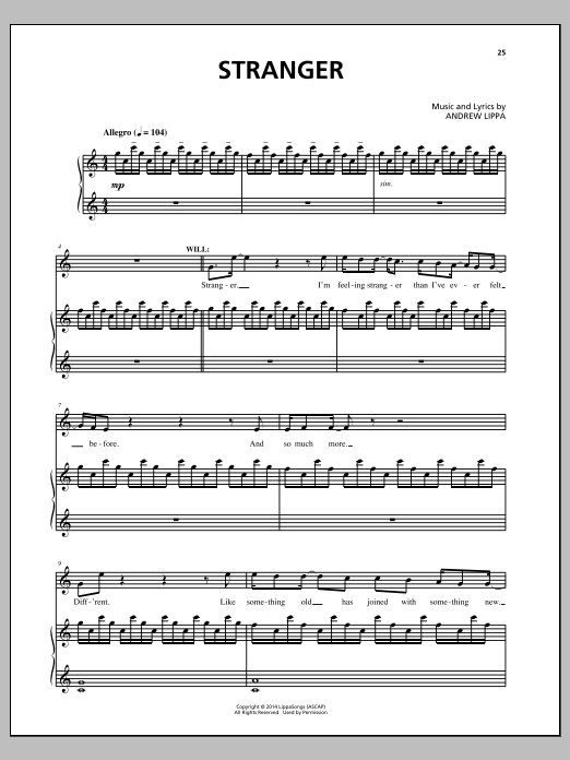 Andrew Lippa Stranger Sheet Music