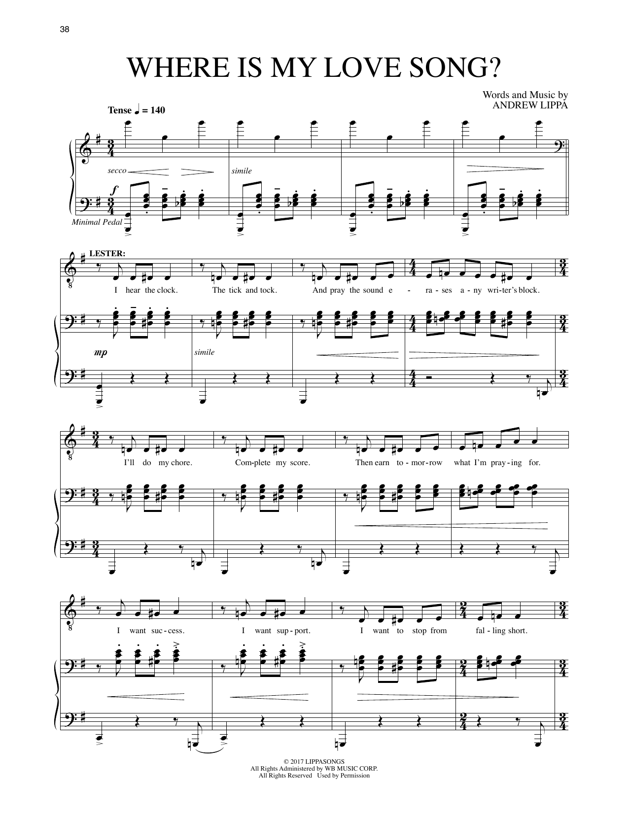 Andrew Lippa Where Is My Love Song? (from The Man In The Ceiling) Sheet Music