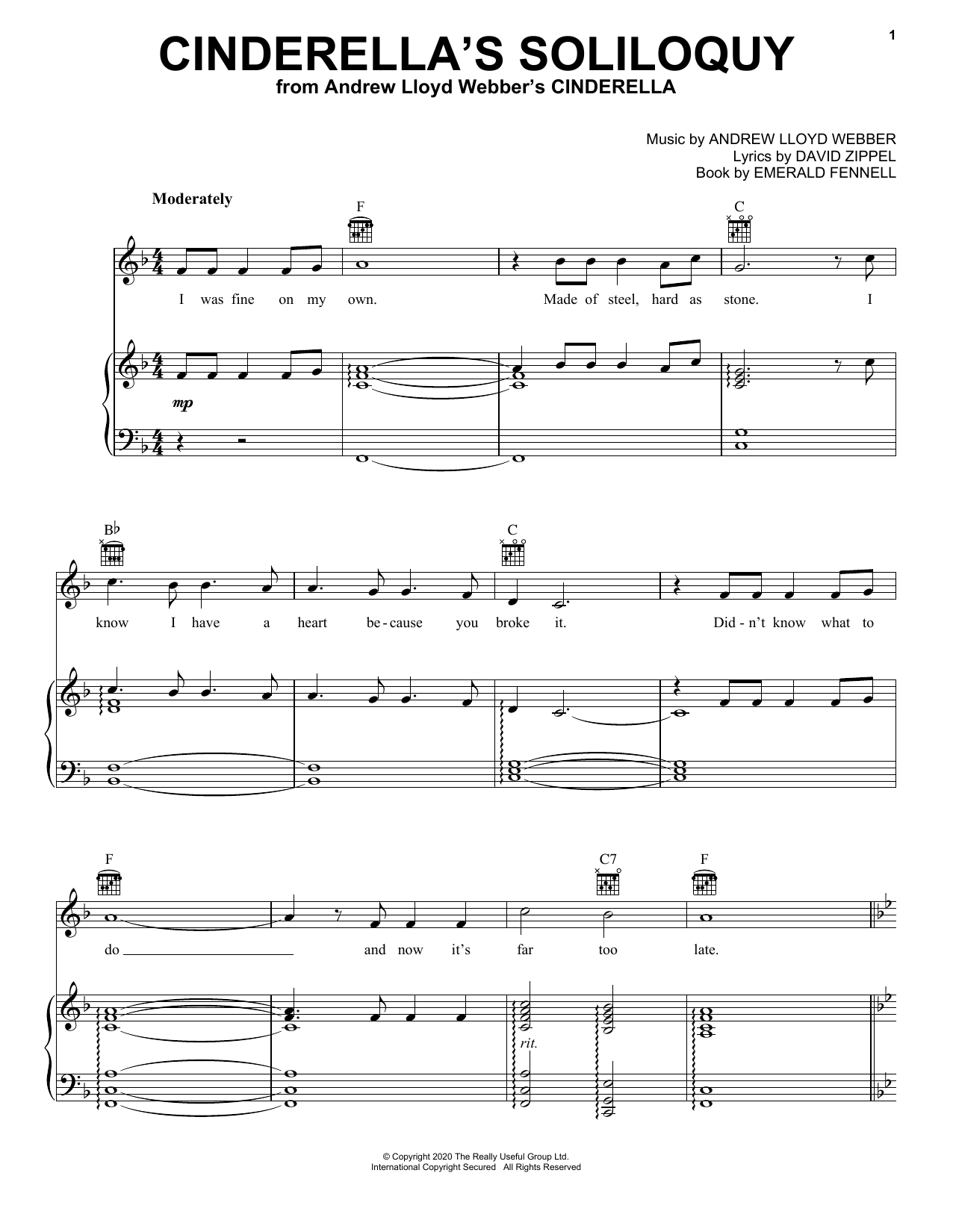 Andrew Lloyd Webber Cinderella's Soliloquy (from Andrew Lloyd Webber's Cinderella) Sheet Music