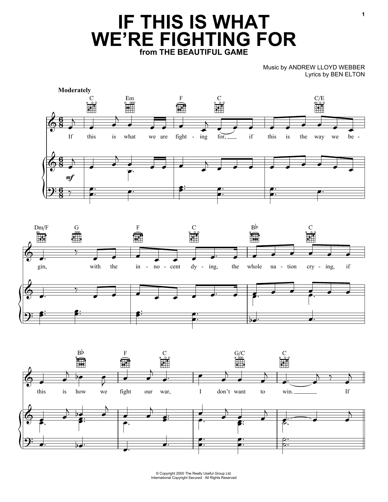 Andrew Lloyd Webber If This Is What We're Fighting For Sheet Music