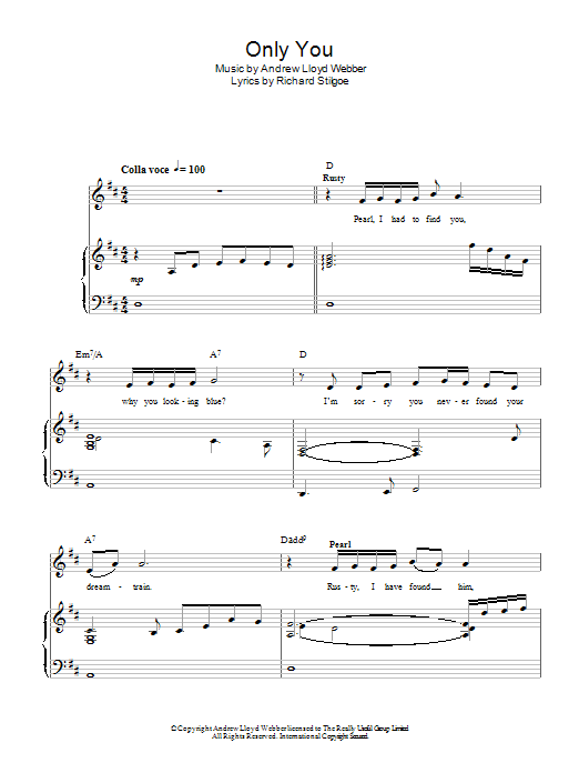 Andrew Lloyd Webber Only You Sheet Music
