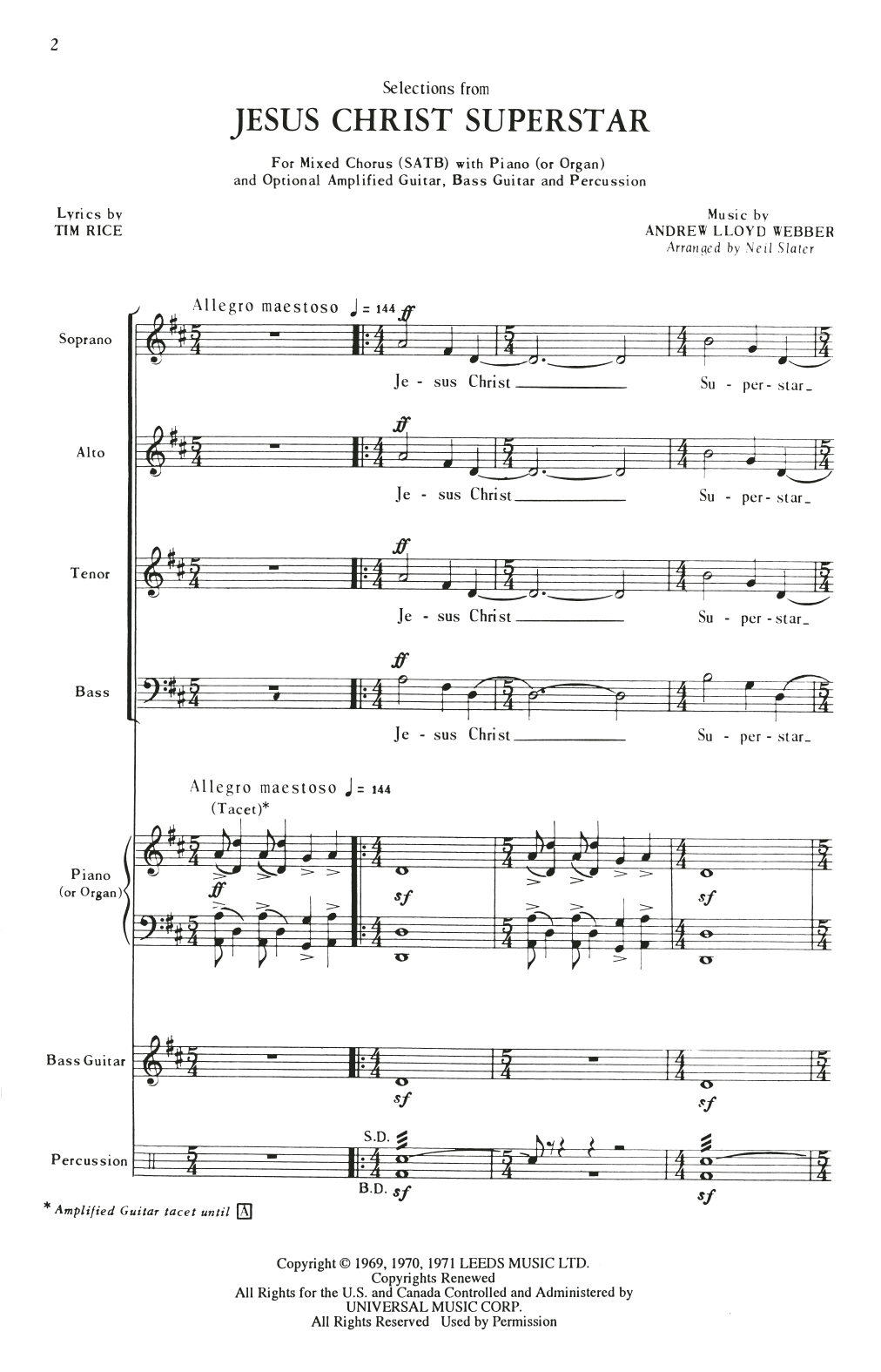 Andrew Lloyd Webber Selections from Jesus Christ Superstar (arr. Neil Slater) Sheet Music