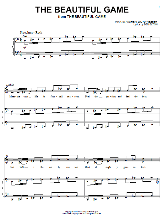 Andrew Lloyd Webber The Beautiful Game Sheet Music