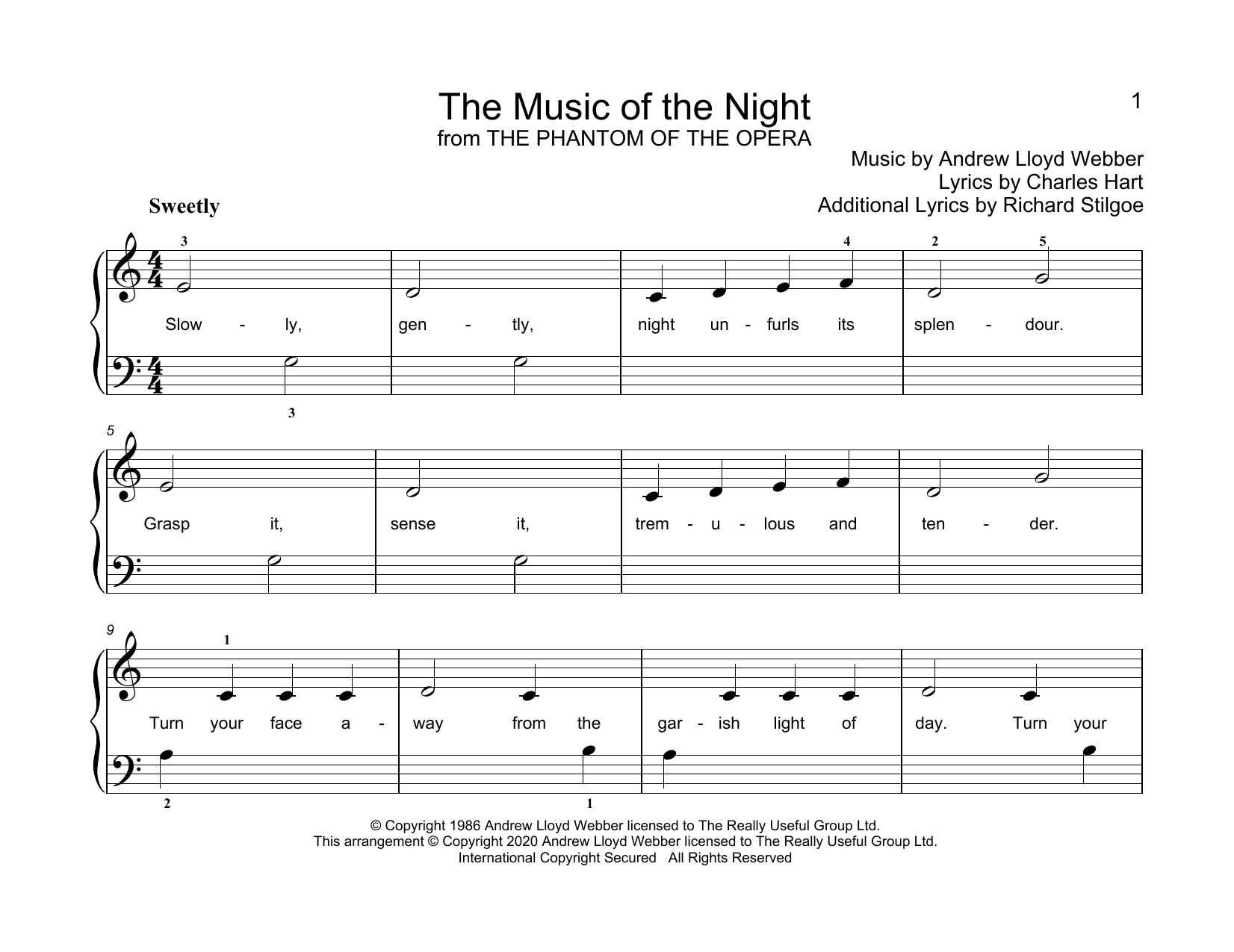 Andrew Lloyd Webber The Music Of The Night (from Phantom Of The Opera) (arr. Christopher Hussey) Sheet Music