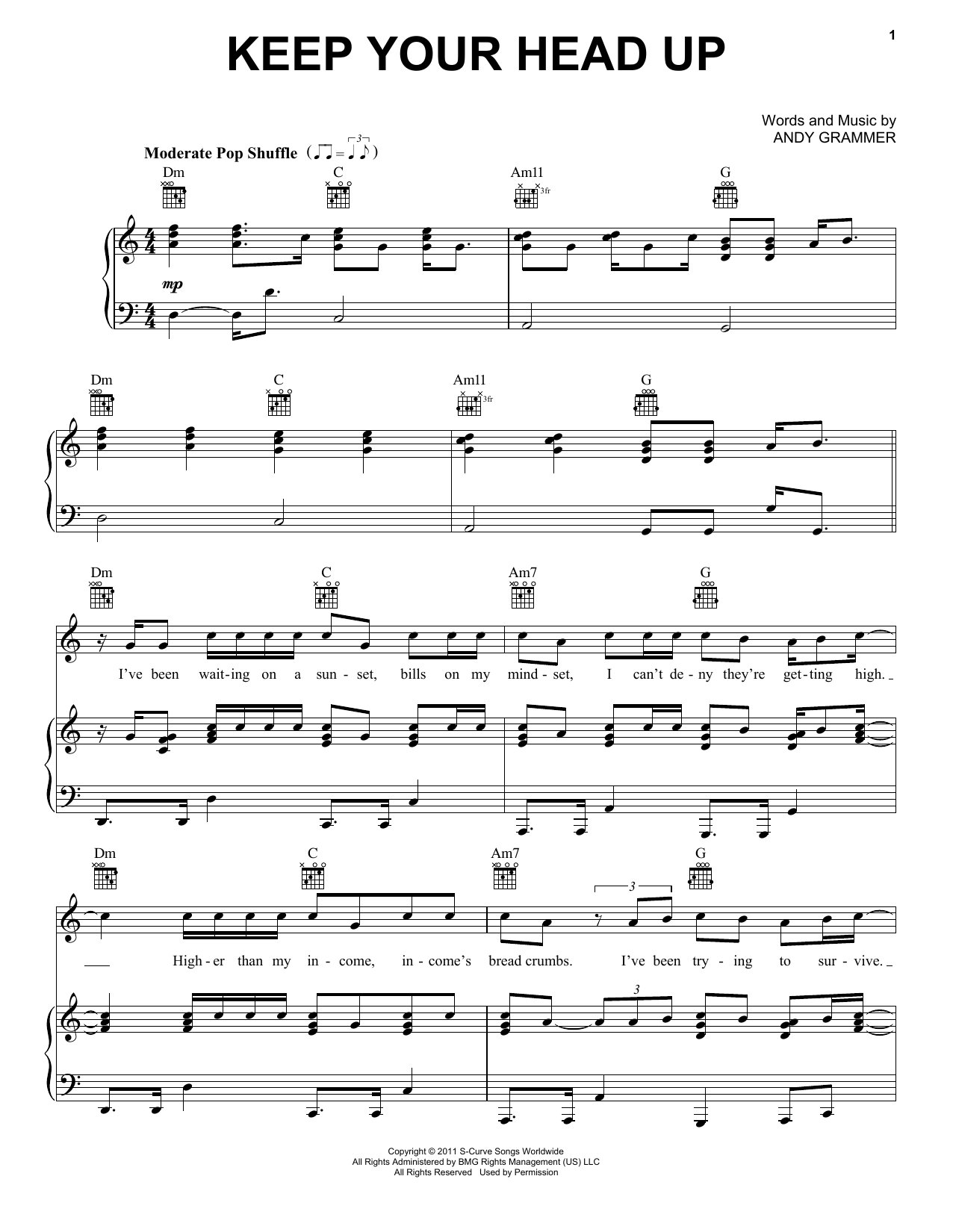 Andy Grammer Keep Your Head Up Sheet Music